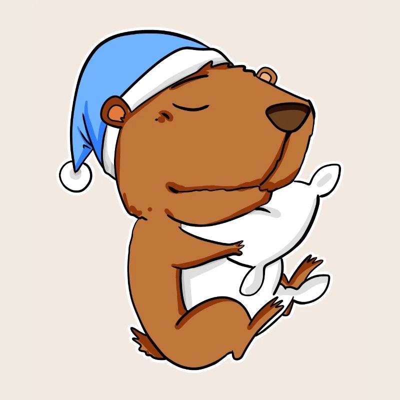 Capybara Capybara Tired Pillow Relax