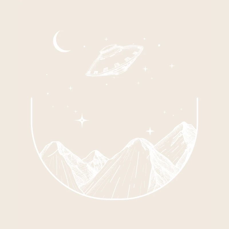 Mountains Night Sky UFO