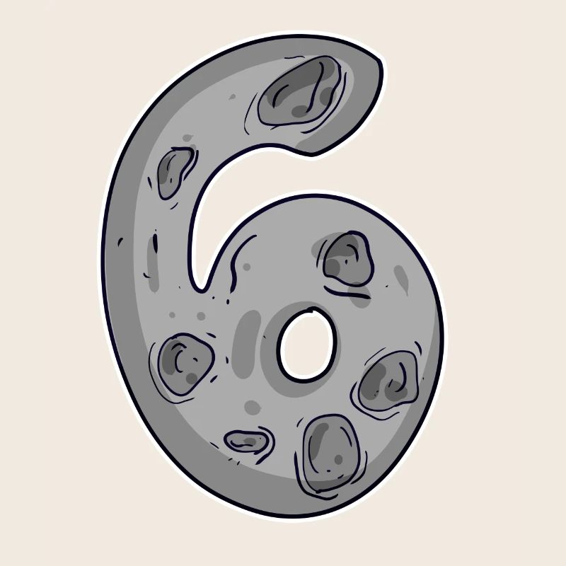Number 6 Number Space Moon