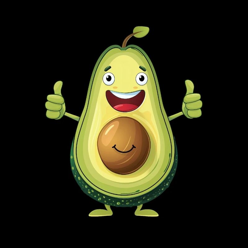 Cheerful avocado with thumbs up