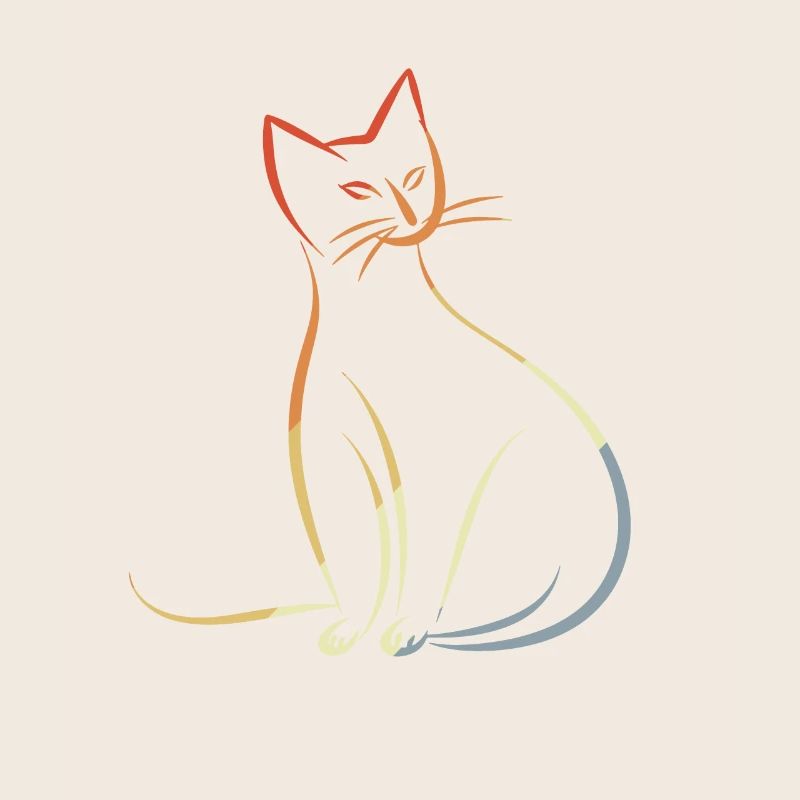 Cat Sketch Retro