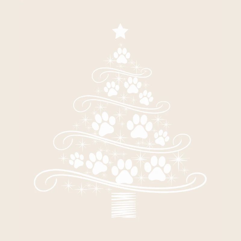 arbre de Noël patte patte impression chien chat wau
