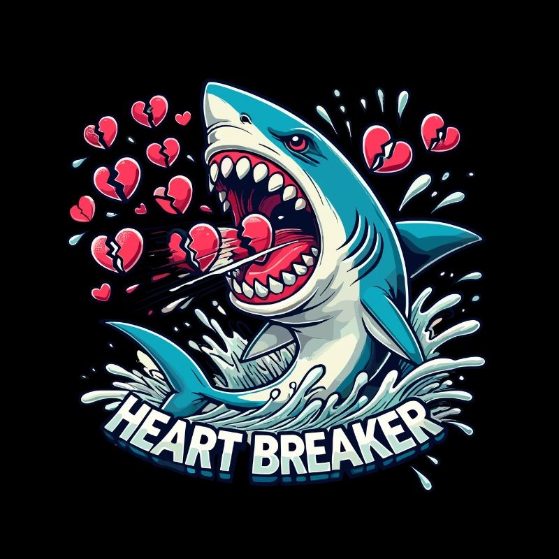 Saint-Valentin Requin Plongeur Vacances Coeur Drôle Mer