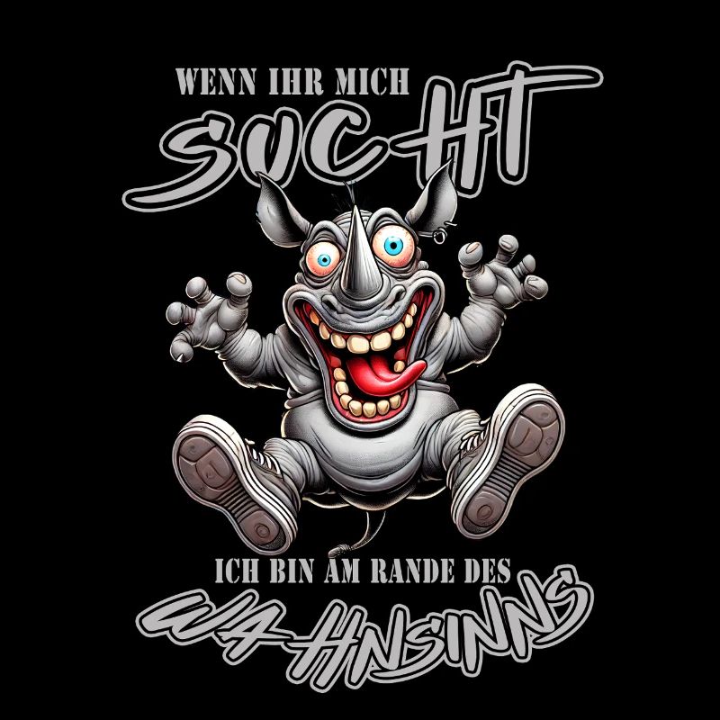 Crazy Nashorn am Rande des Wahnsinns Comic Stil