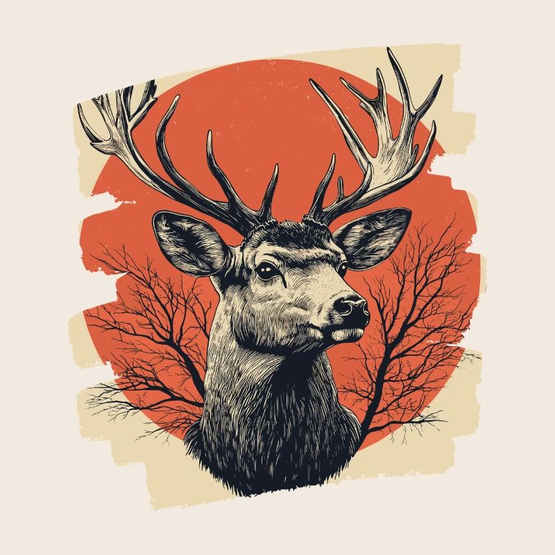 Hirsch mit Geweih
