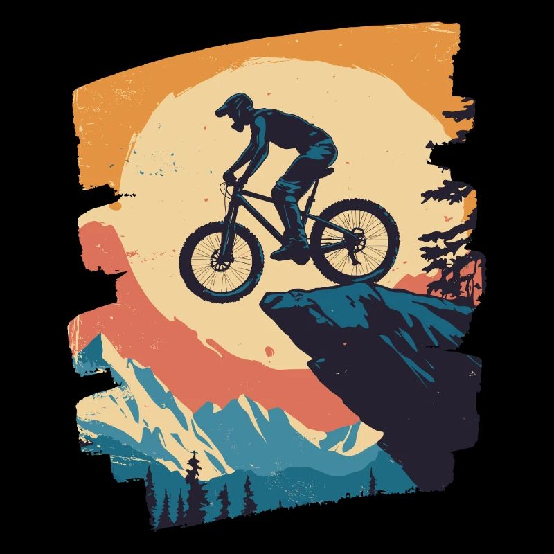 Mountain bikers Downhill Mountains Cycling