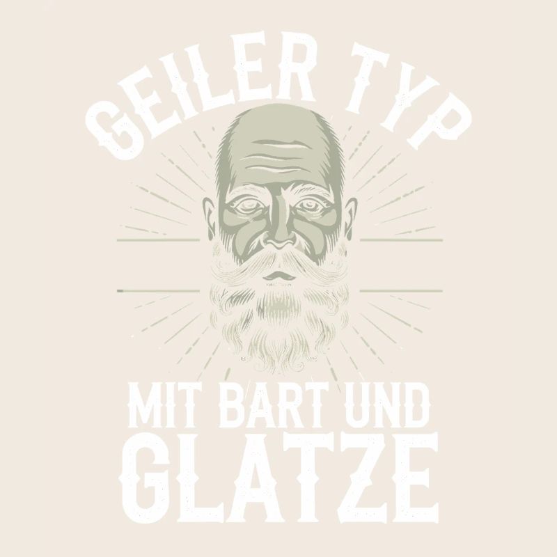 Geiler Typ Mit Bart & Glatze Glatzkopf Bartträger