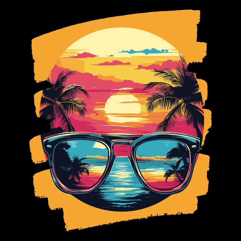 Sonnenbrille Sommer Palmen