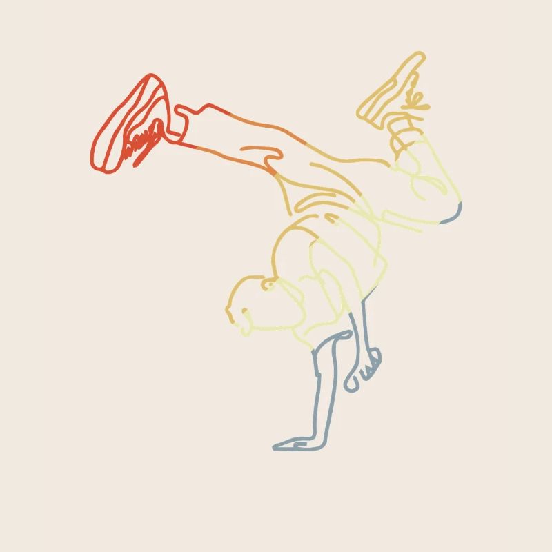 Vintage Breakdancing Boy Sketch