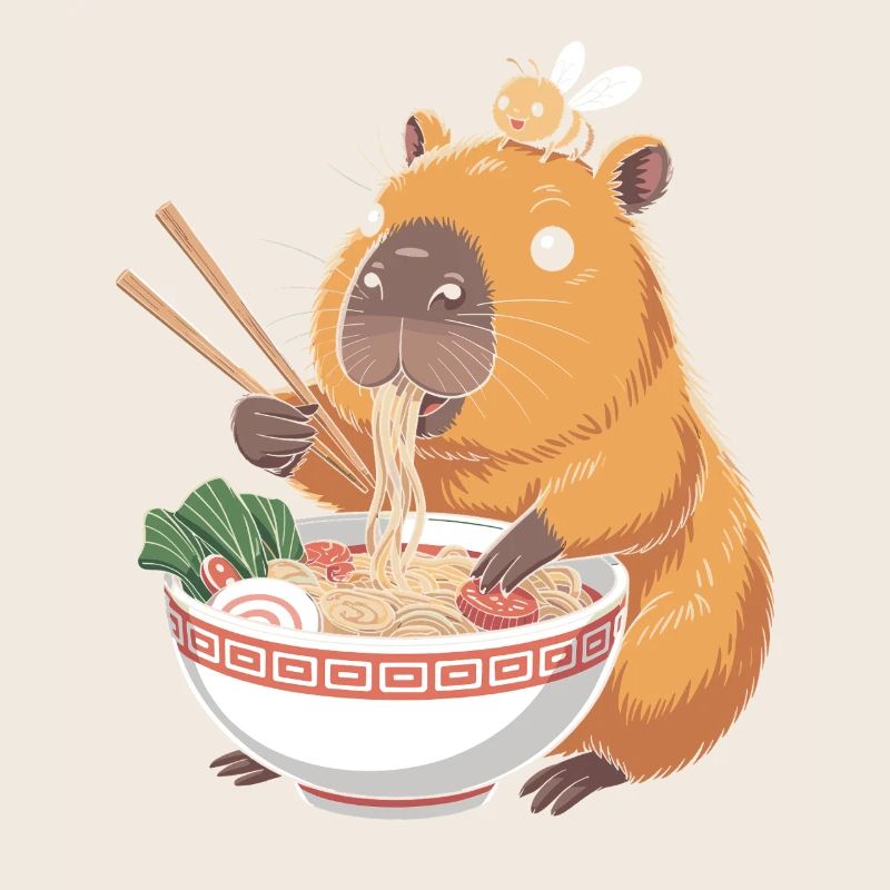 Capybara Ramen Kawaii Mit Biene