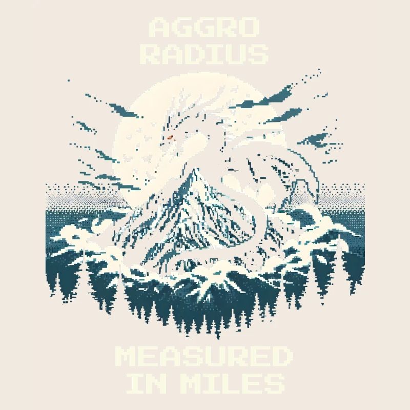 Aggro-Radius | Retro Drache Pixel Art