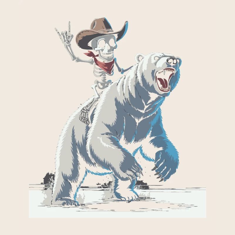 Bone cowboy rides polar bear