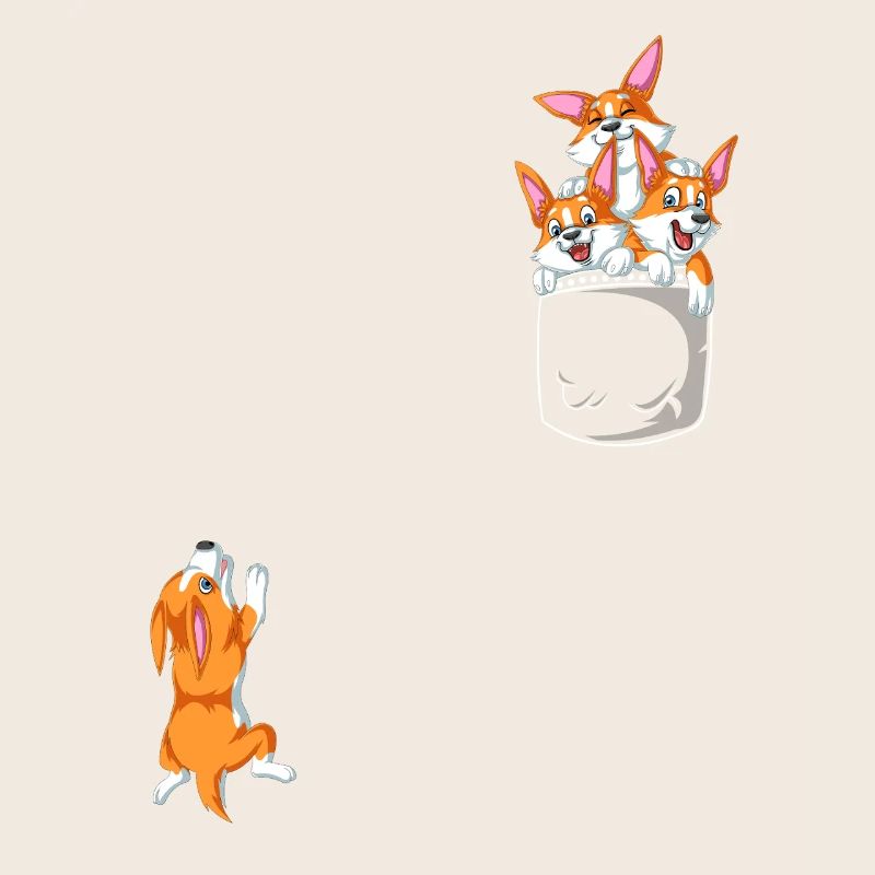 Lustiges Corgi-Taschen-Eimer-Hemd
