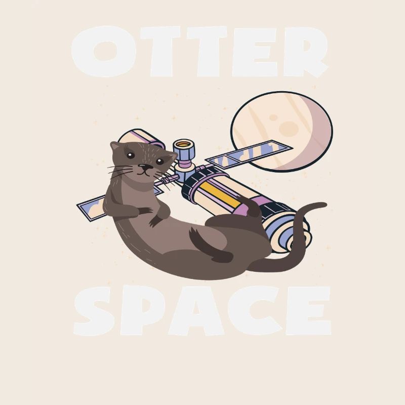 Loutre de mer dessin animé jeu de mots sur l’espace