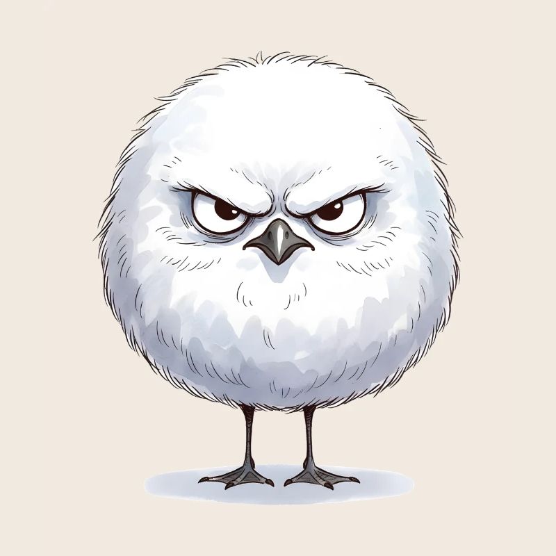 Grimmige runde Möwe 