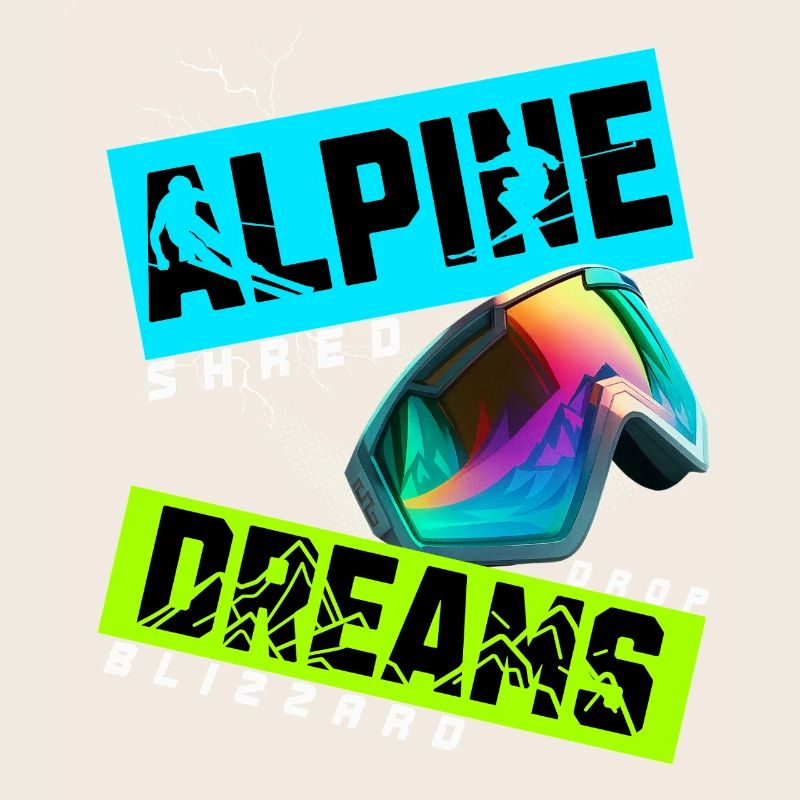 Alpine Dreams Ski Snowboard Shred Design
