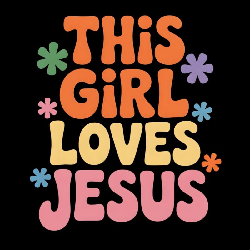 Cette fille aime Jésus – Rétro coloré