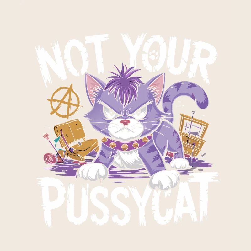 Rebellious cat with punk attitude