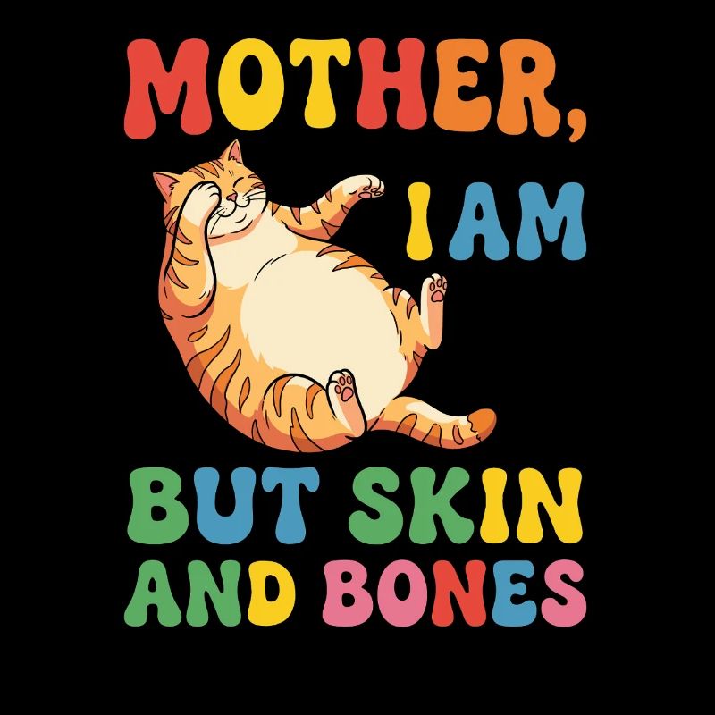Kuschelige Katze: Haut und Knochen Spruch