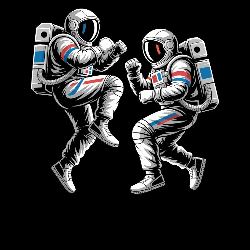 Astronauten-Duelle im Retro-Stil