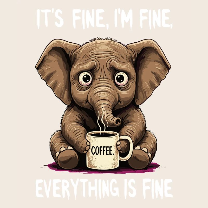Its Fine Im Fine Kaffee Elefant