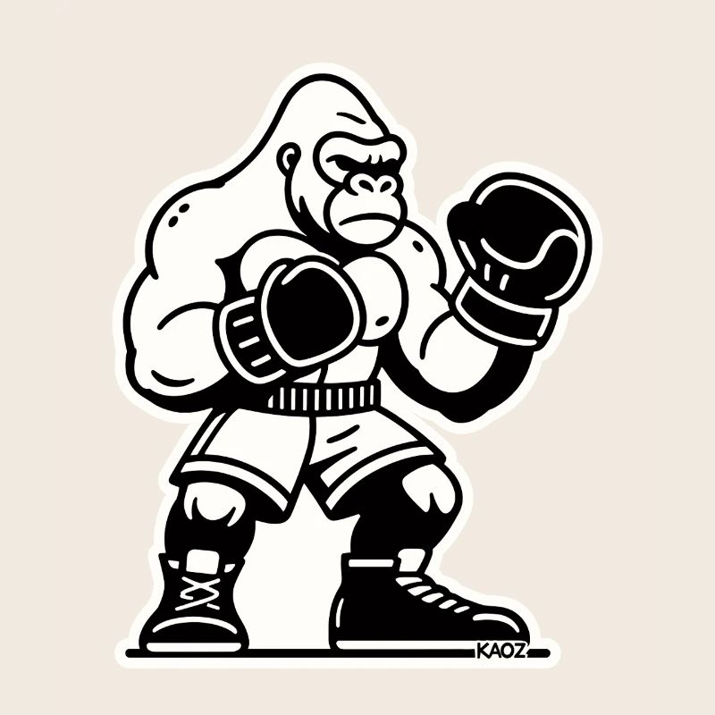 Gorilla Boxer Bold Outline