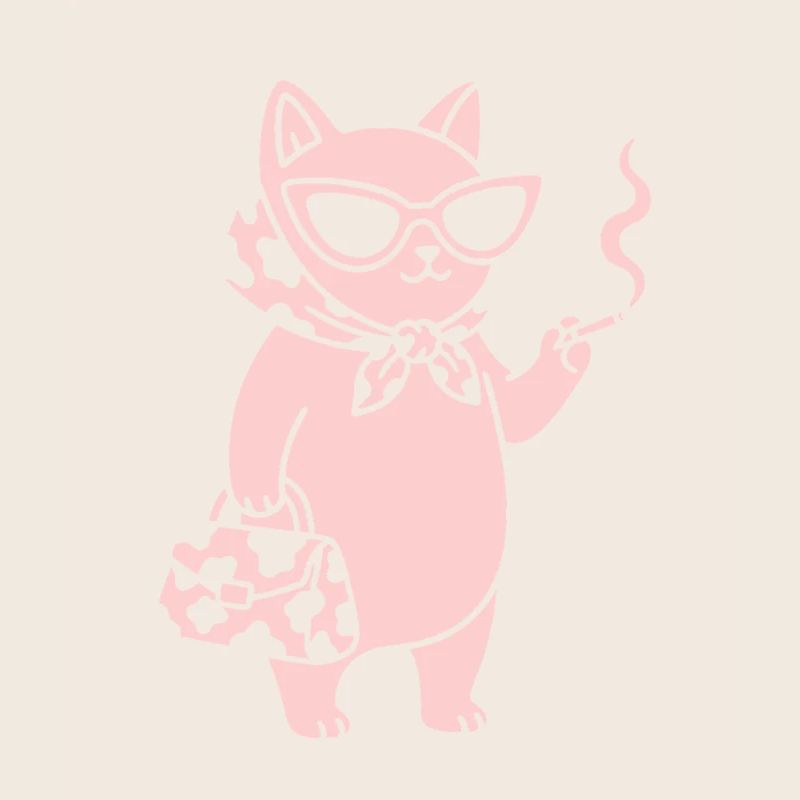 Rosa Katze mit Sonnenbrille