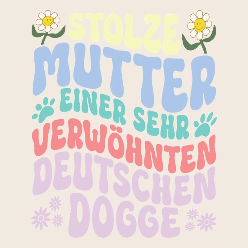 Stolze Hundemama einer Dogge