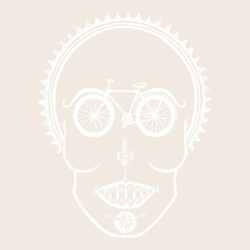 Bicycle Skull Optical Illusion Cycling Design
