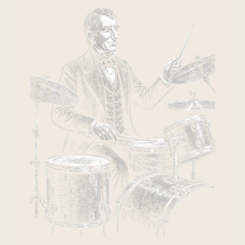 William Henry Harrison plays drums