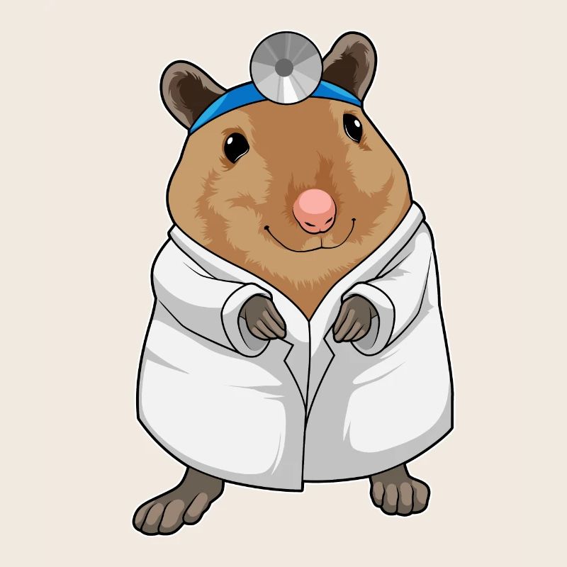 Ratte als Arzt mit Arztkittel