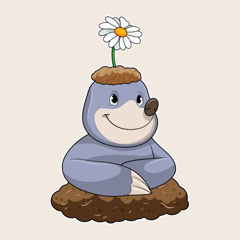 Maulwurf mit Gänseblümchen Blume