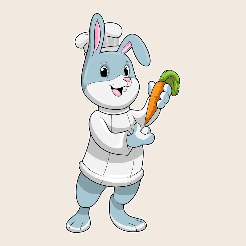 Rabbit as a cook with carrot