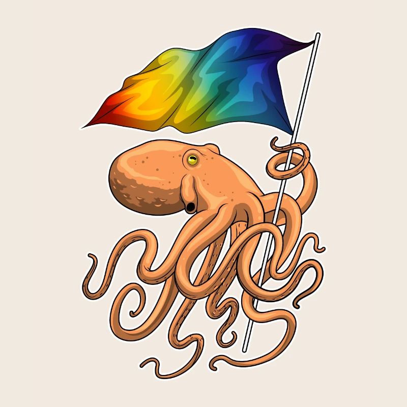 Drapeau arc-en-ciel Octopus