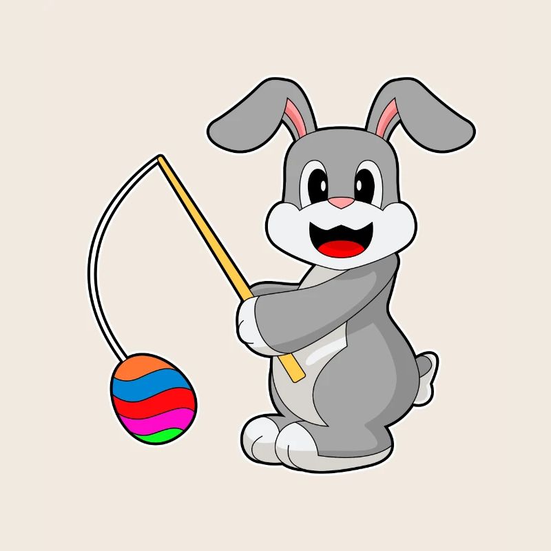 Bunny, Easter, Easter Egg, Fishing
