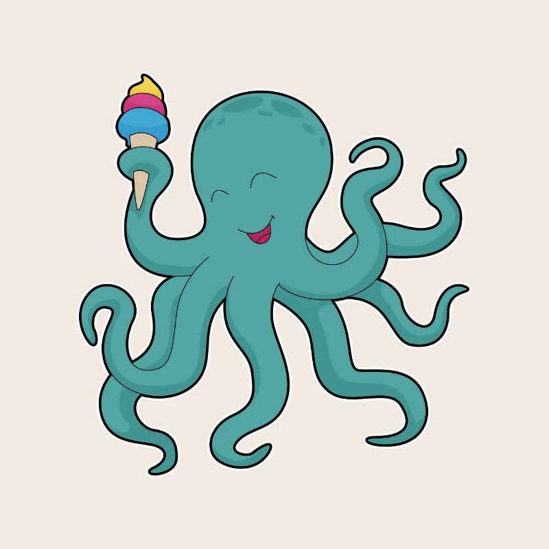 Octopus Waffle Ice Cream