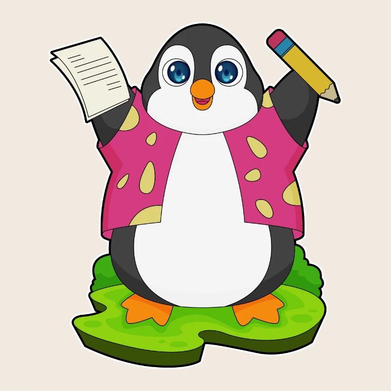 École de papier crayon pingouin
