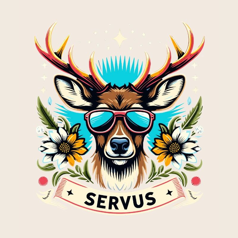 Bavaria Beer Tent Deer Servus Dialect Funny Cool
