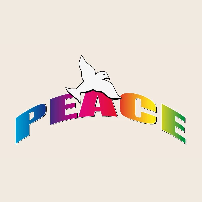 Peace mit Taube Regenbogenfarben