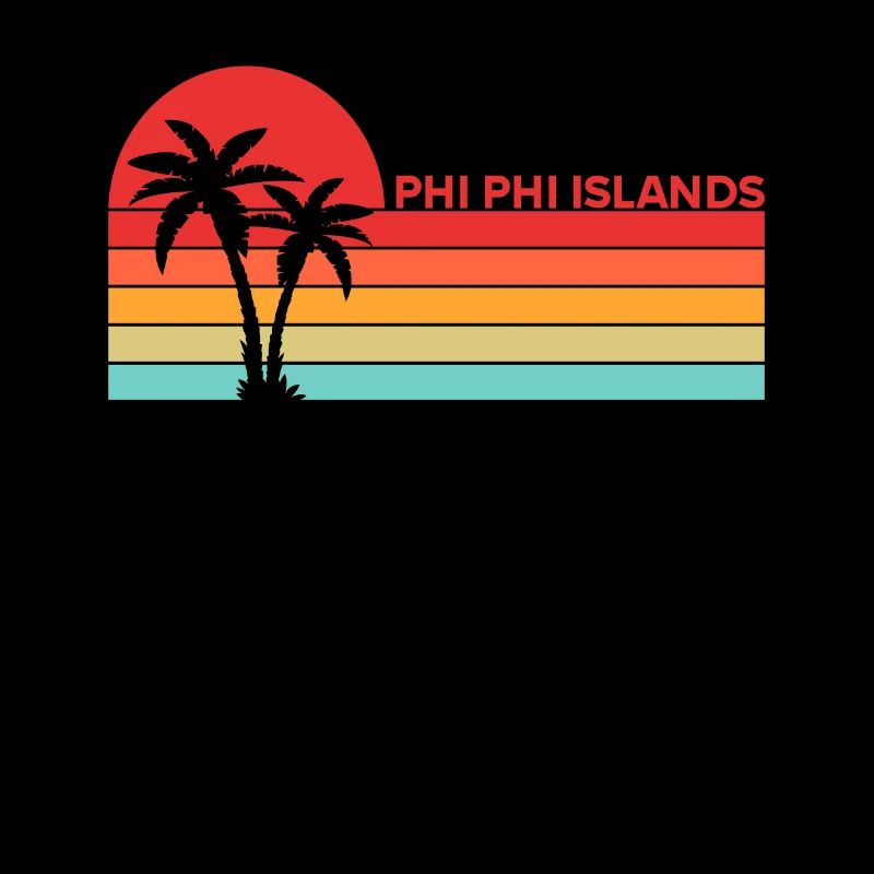 Vintage Thaïlande Asie Coucher de soleil Phi Phi Îles