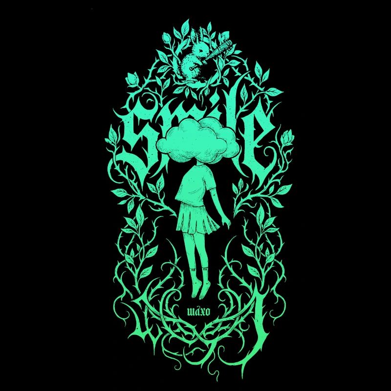 Mädchen-Silhouette im Blätterrahmen