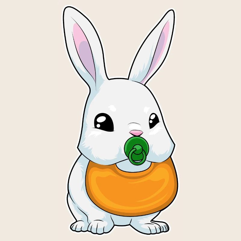 Bunny bib pacifier