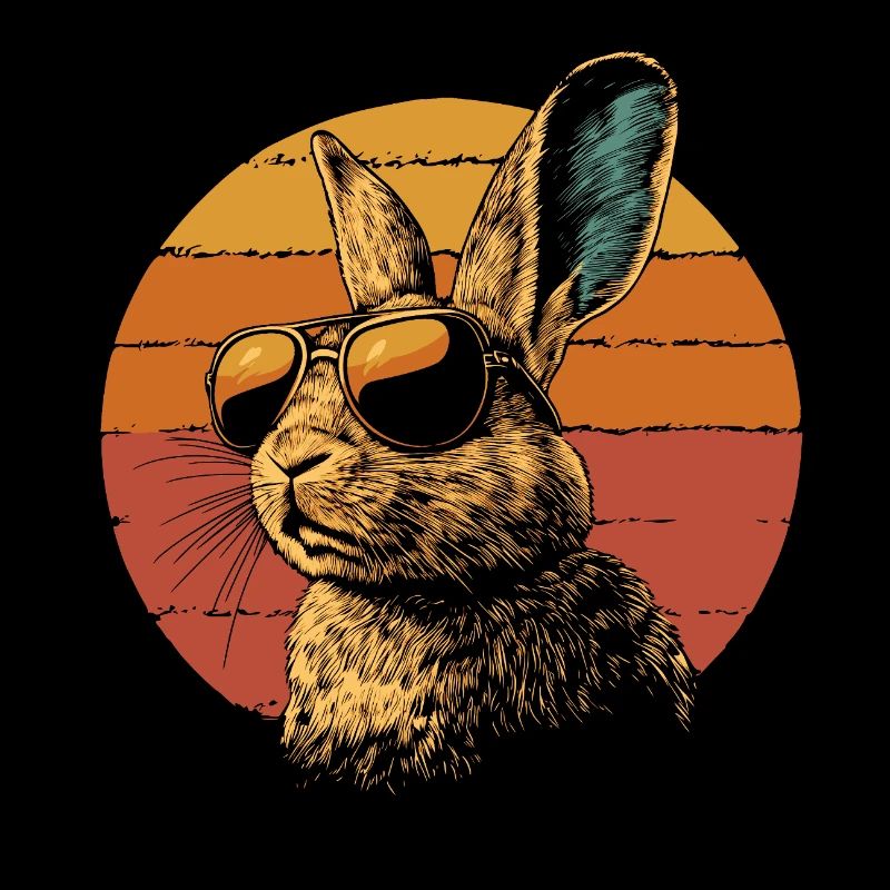Hase mit Sonnenbrille vintage