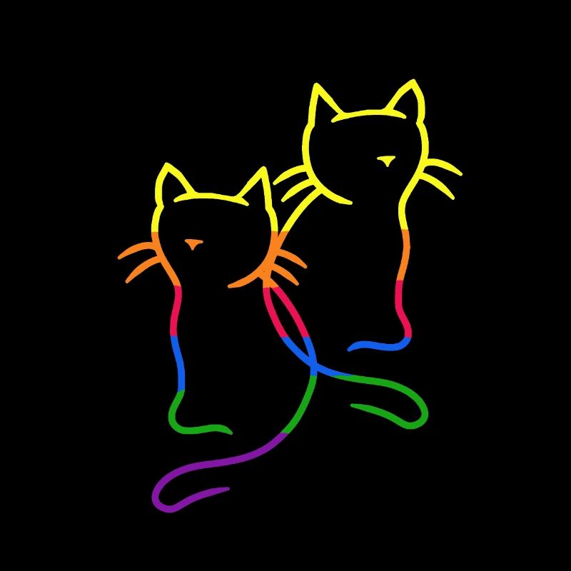 80er 90er Retro Katzen Regenbogen LGBT Katze
