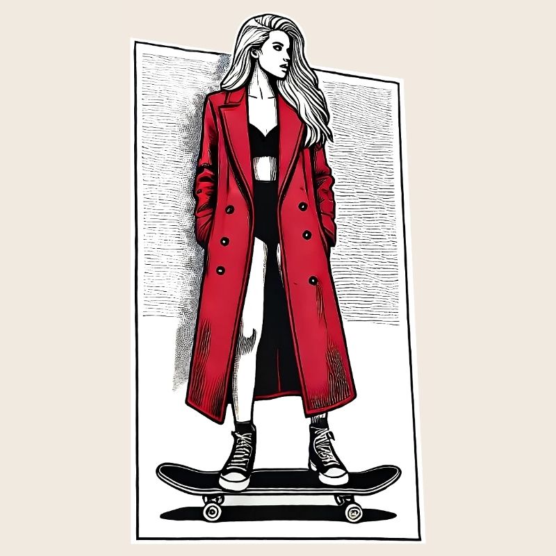 Mädchen auf Skateboard