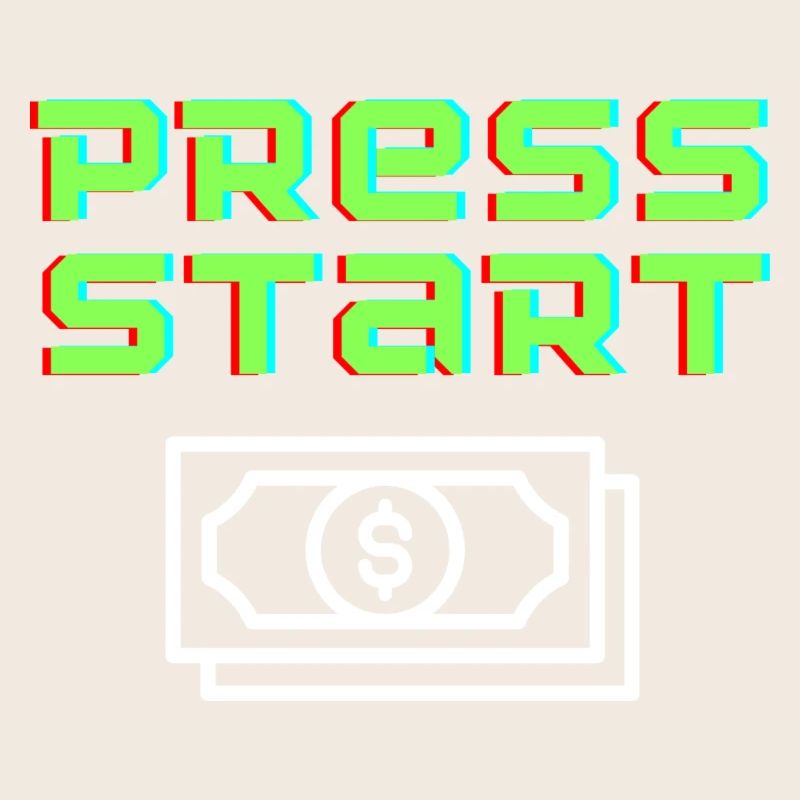 Press Start Retro Arcade Geldschein