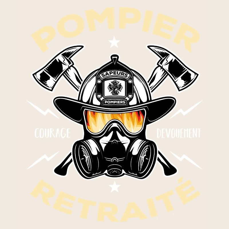Pompier retraité Courage Dévouement Cadeau pompier