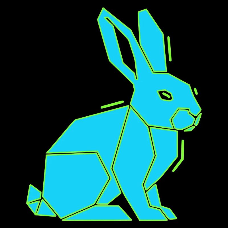 Geometrischer Hase Low Poly Modern