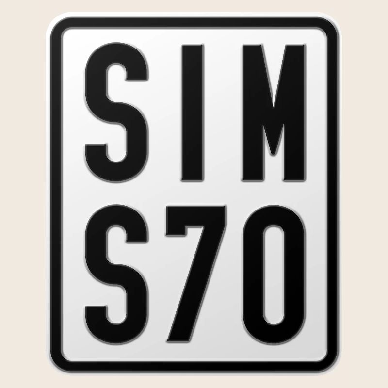 Plaque d’immatriculation du cyclomoteur Simson S70