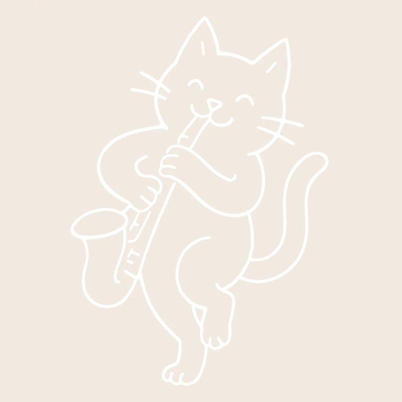 Cat plays saxophone